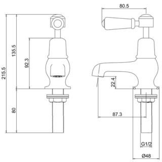 Burlington Kensington Basin Tap 3''